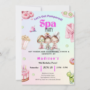 Invitation d'anniversaire Spa • Invitation à une f