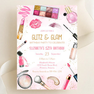 Invitation d'anniversaire Spa Party Glitz et Glam