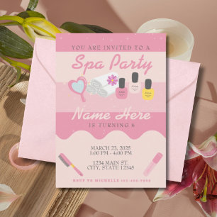 Invitation d'anniversaire Spa pour filles Soins