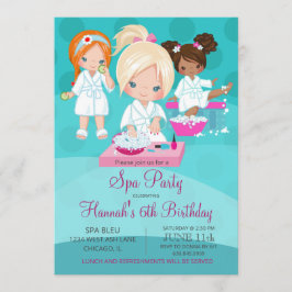 Invitation d'anniversaire spa pour les filles