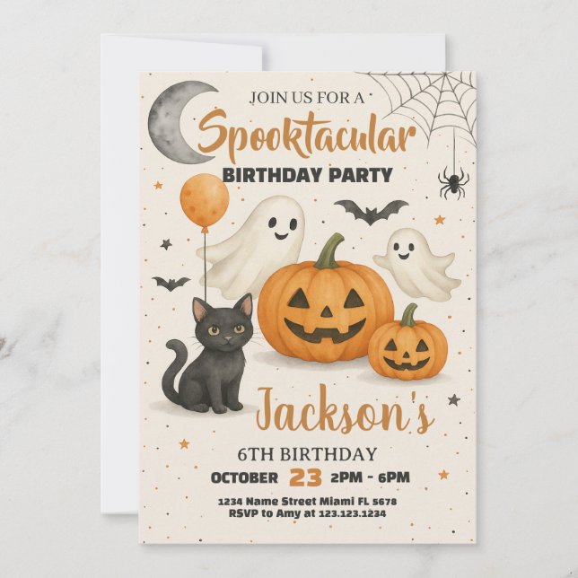 Invitation d'anniversaire Spooktacular Halloween (Devant)