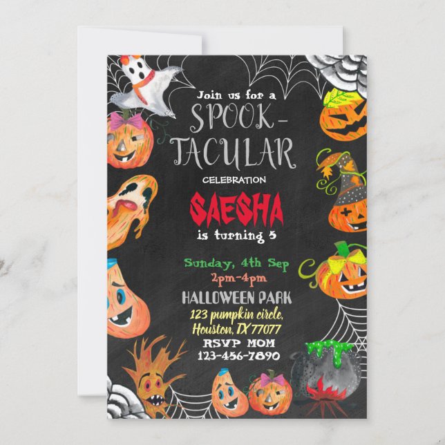 Invitation d'anniversaire Spooktacular Halloween 2 (Devant)