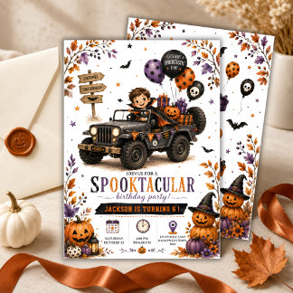 Invitation d'anniversaire Spooktacular Jeep Hallow