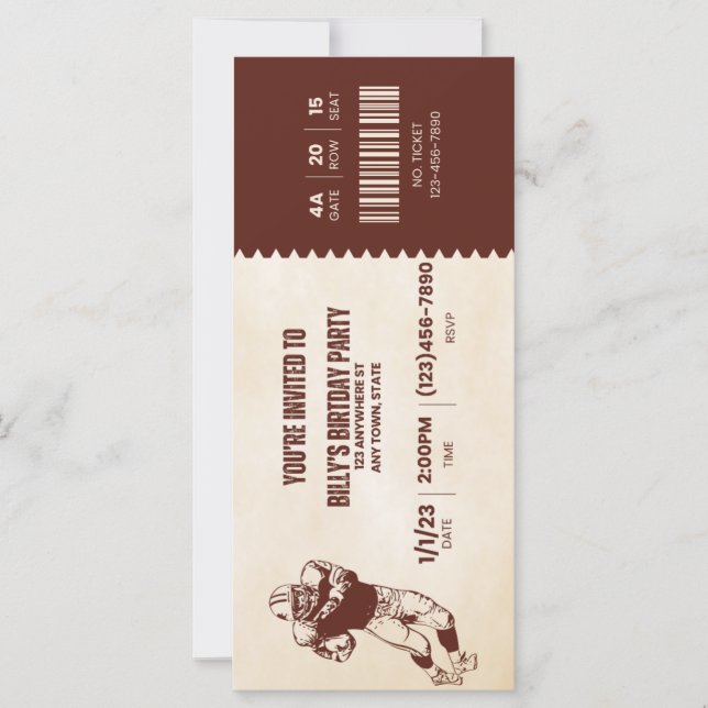 Invitation d'anniversaire Sport (Devant)