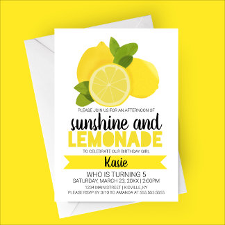Invitation d'anniversaire Sunshine and Lemonade