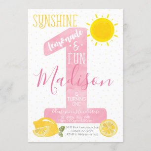 Invitation d'anniversaire Sunshine Lemonade