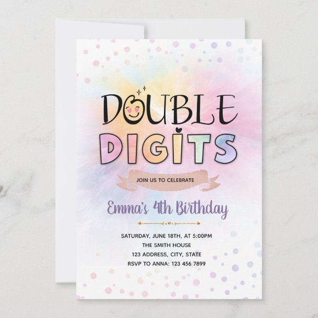 Invitation d'anniversaire Super à deux chiffres (Devant)