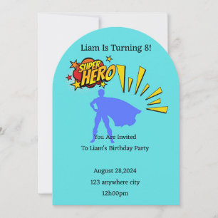 invitation d'anniversaire super-héros pour les gar