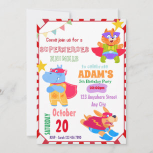 Invitation d'anniversaire Superhero