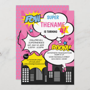 Invitation d'anniversaire Superhero