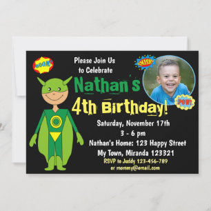 Invitation d'anniversaire Superhero