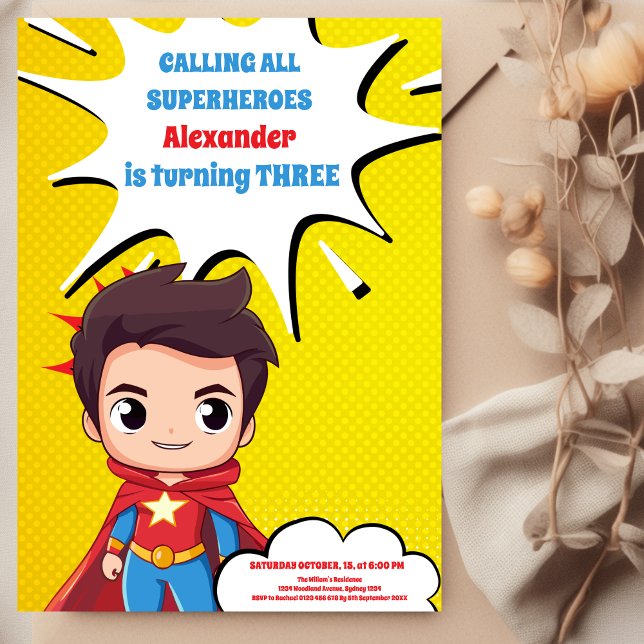 Invitation d'anniversaire Superhero (Créateur téléchargé)
