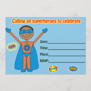 Invitation d'anniversaire Superhero remplir vide