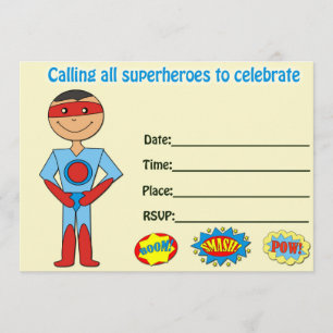 Invitation d'anniversaire Superhero remplir vide