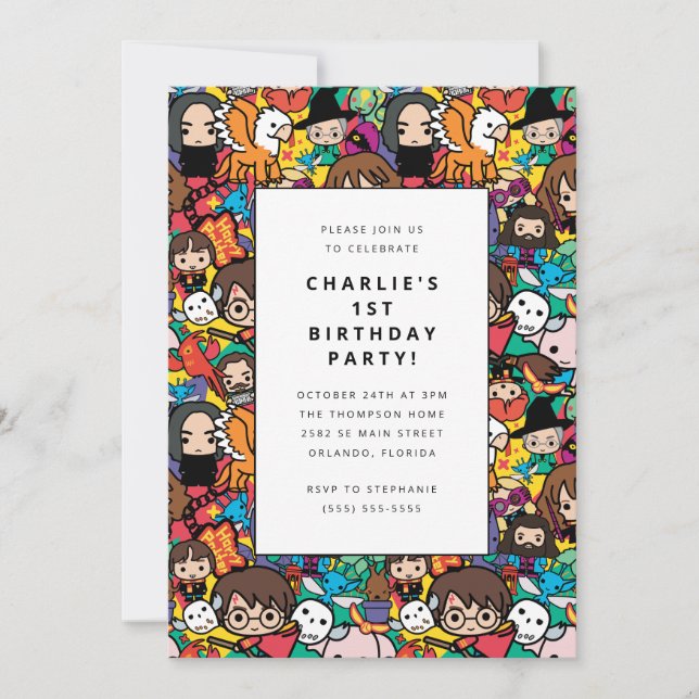 Invitation d'anniversaire sur le thème de Harry Po (Devant)