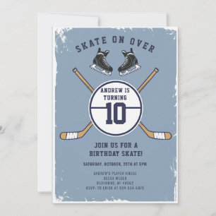 Invitation d'anniversaire sur le thème de hockey p