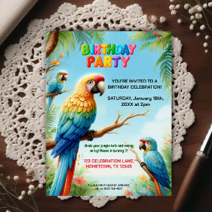 Invitation d'anniversaire sur le thème de la jungl