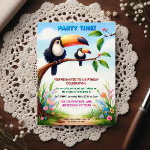 Invitation d'anniversaire sur le thème de la jungl