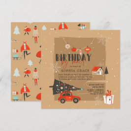Invitation d'anniversaire sur le thème de Noël par