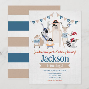 Invitation d'anniversaire sur le thème des animaux