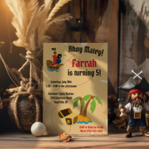 Invitation d'anniversaire sur le thème des pirates