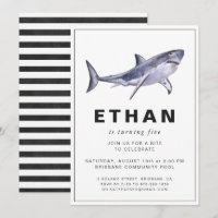 Invitation d'anniversaire sur le thème des requins