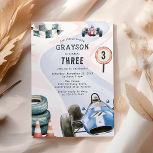 Invitation d'anniversaire sur le thème des voiture
