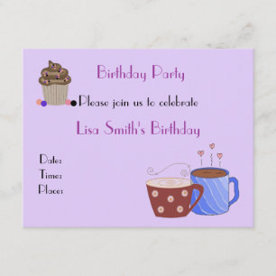 Invitation d'anniversaire sur le thème du café