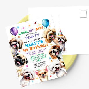 Invitation d'anniversaire sur le thème du chien