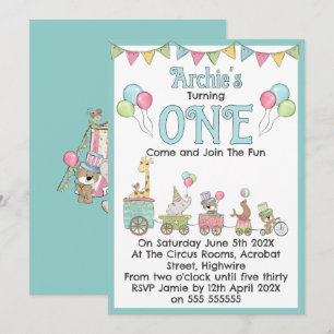 Invitation d'anniversaire sur le thème du cirque p