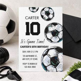 Invitation d'anniversaire sur le thème du football