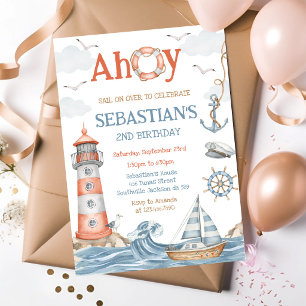 Invitation d'anniversaire sur le thème du marin na