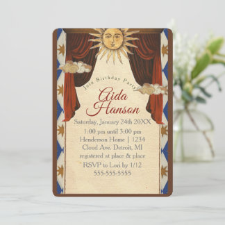 Invitation d'anniversaire sur le thème du Tarot