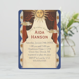 Invitation d'anniversaire sur le thème du Tarot