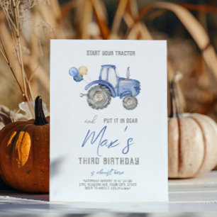 Invitation d'anniversaire sur le thème du tracteur