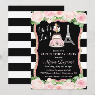 Invitation d'anniversaire sur le thème du voyage à