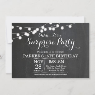 Invitation d'anniversaire surprise 15 ans Tableau