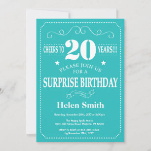 Invitation d'anniversaire surprise 20 ans sarcelle