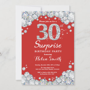 Invitation d'anniversaire surprise 30 ans Argent D
