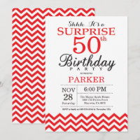 Invitation d'anniversaire surprise 50 ans Chevron