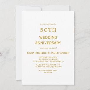 Invitation d'anniversaire surprise 50 ans Or