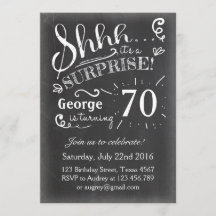 Invitation d'anniversaire surprise 70 Chalkboard R