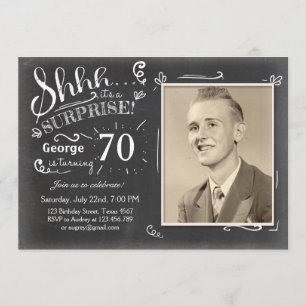 Invitation d'anniversaire surprise 70 Chalkboard R