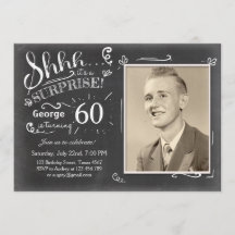 Invitation d'anniversaire surprise Chalkboard Rust
