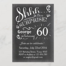 Invitation d'anniversaire surprise Chalkboard Rust