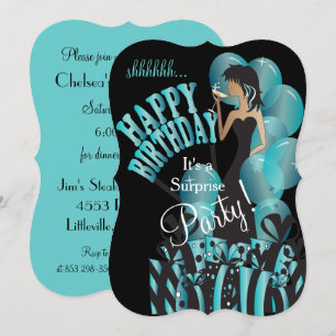 Invitation d'anniversaire surprise, soirée de fill