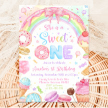 Invitation d'anniversaire Sweet One, Invitation 1e