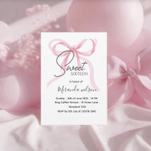 Invitation d'anniversaire Sweet Sixteen avec un ru