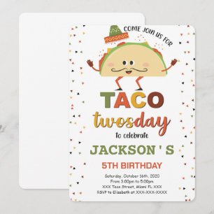 Invitation d'anniversaire Taco