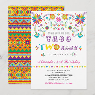Invitation d'anniversaire Taco Twosday Fiesta